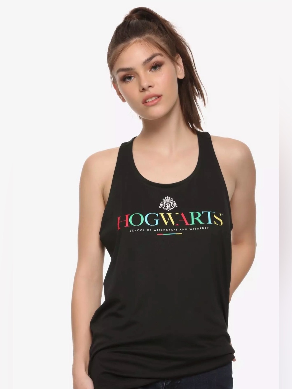 Harry Potter Hogwarts Multicolored Workout Tank Top - BoxLunch Exclusive SM